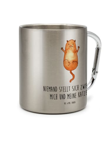 Mr. & Mrs. Panda Thermobecher Katze Umarmen mit Spruch in Silber