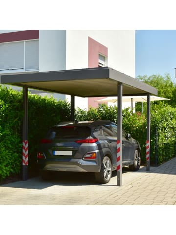 relaxdays 2 x Garagen-Wandschutz "Ecke" in Rot/ Weiß - 50 x 10 cm
