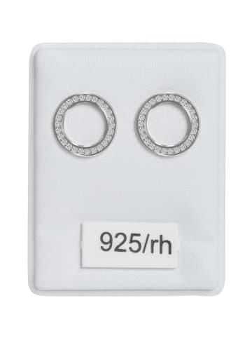 Adeliás Damen Ohrringe – Ohrstecker aus 925 Silber mit Zirkonia in silber