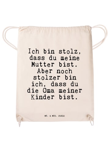 Mr. & Mrs. Panda Jutebeutel Ich bin stolz, dass... mit Spruch in Creme