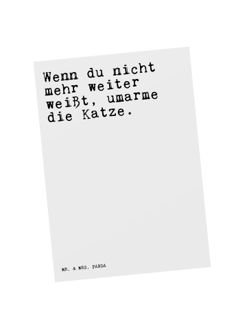 Mr. & Mrs. Panda Postkarte Wenn du nicht mehr... mit Spruch in Weiß