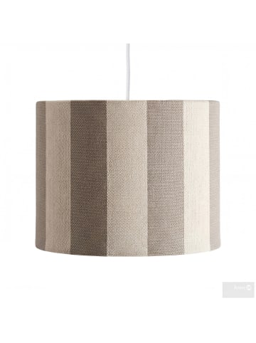 home24 home24 Pendelleuchte aus Eisen und Textil 1-flammig im modernen Stil in Taupe