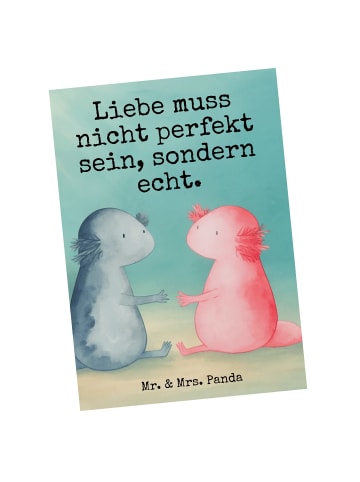 Mr. & Mrs. Panda Grußkarte Axolotl Liebe Design mit Spruch in Weiß