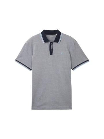 Tom Tailor Polo in navy white two tone pique