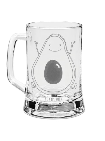 Mr. & Mrs. Panda Bierkrug Avocado Glücklich ohne Spruch in Transparent