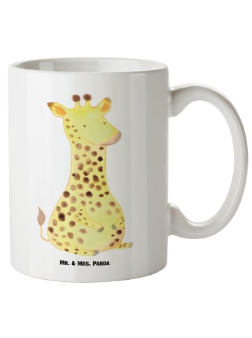 Mr. & Mrs. Panda XL Tasse Giraffe Zufrieden ohne Spruch in Weiß