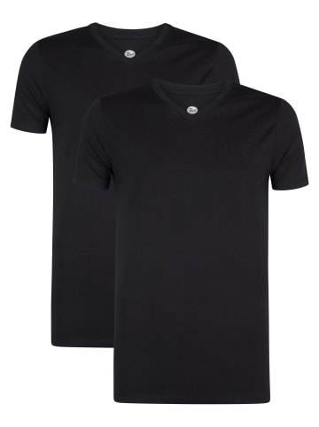 Petrol Industries 2er-Pack Basic T-Shirt V-Ausschnitt Legacy in Blau