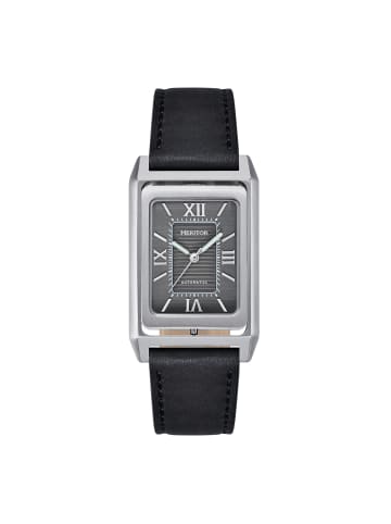 Heritor Esteban Uhr mit Lederarmband in Black/Silver
