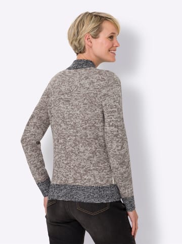 Sieh an! Pullover in taupe-schwarz-meliert