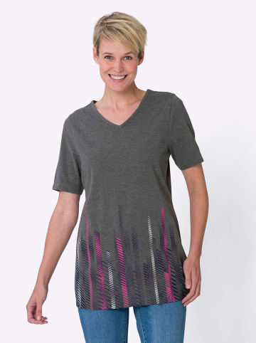 Sieh an! Longshirt in anthrazit-meliert