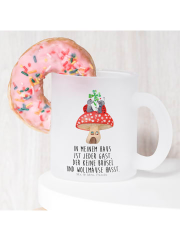 Mr. & Mrs. Panda Teetasse Marienkäfer Fliegenpilz mit Spruch in Transparent