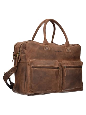 Greenburry Vintage Aktentasche Leder 40 cm Laptopfach braun