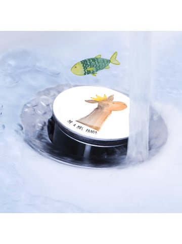 Mr. & Mrs. Panda Waschbecken Abfluss Lamakopf König ohne Spruch in Weiß