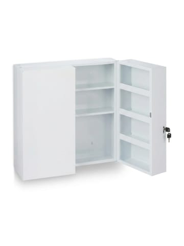 relaxdays Medizinschrank in Weiß - (B)52,5 x (H)53 x (T)19,5 cm