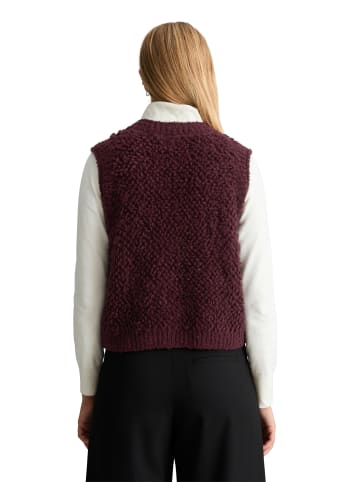 Marc O'Polo DENIM Ärmelloser Bubble-Bouclé-Cardigan regular in Rhubarb Jam