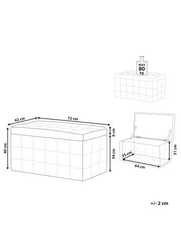 Beliani Ottomane MICHIGAN in Beige - (W) 72 x (H) 40 x (L) 42 cm