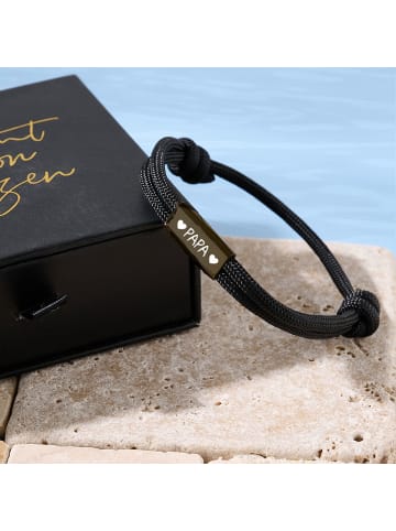 Himmelsflüsterer  Segeltau-Armband "Papa" - Farbe: Schwarz