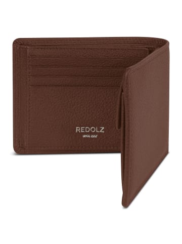 Redolz Leather Essentials QF Geldbörse RFID Leder 12 cm ausklappbar in cognac