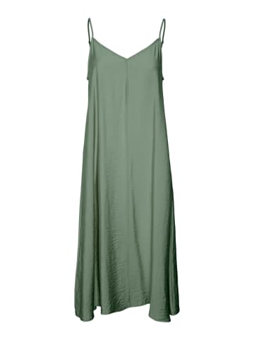 Vero Moda Legeres Spaghettiträger Kleid mit Seidenoptik Wadenlang in Grün-3