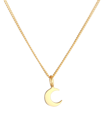 Elli Halskette 925 Sterling Silber Astro, Halbmond in Gold