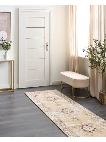 Beliani Kurzflor ALMUS in Beige/Braun - (W) 80 x (L) 300 cm