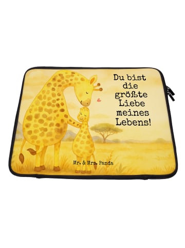 Mr. & Mrs. Panda Laptop Tasche Giraffe Kind Design mit Spruch in Weiß