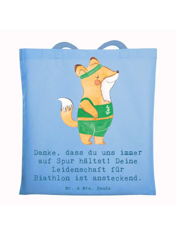 Mr. & Mrs. Panda Schultasche Biathlon Trainerin mit Spruch in Sky Blue