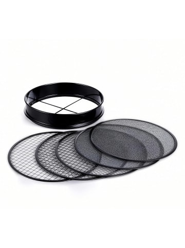 relaxdays Gartensieb "5in1" in Schwarz  - Ø 30 cm