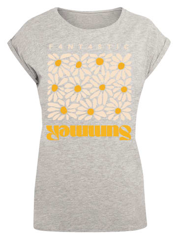 F4NT4STIC Extended Shoulder T-Shirt Summer Sunflower in grau meliert