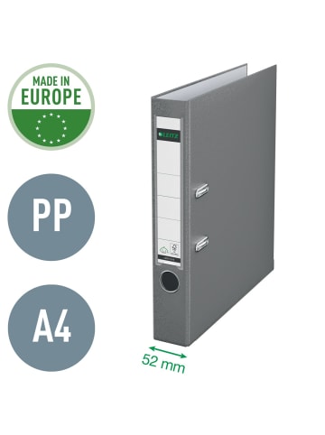 Leitz Ordner A4 PP 180Grad 52mm grau