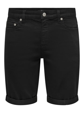 ONLY & SONS Jeans-Shorts in Black Denim