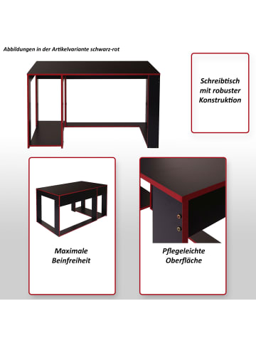 MCW Schreibtisch J26, Schwarz-grau