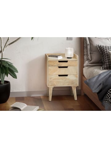 KADIMA DESIGN Nachttisch Massivholz Hellbraun 45x33x63 cm Nachtschrank