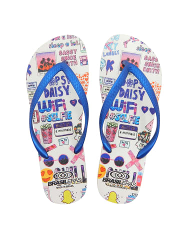 Brasileras Zehentrenner "Printed Socialflop" in Königsblau