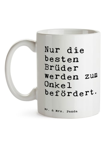 Mr. & Mrs. Panda Kaffeetasse Nur die besten Brüder... mit Spruch in Weiß
