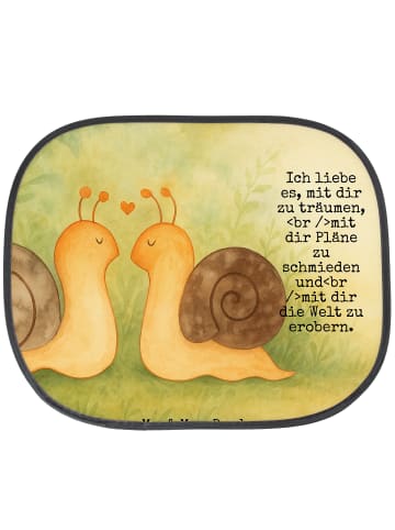 Mr. & Mrs. Panda Blendschutz Auto Schnecken Liebe Design mit Spruch in Weiß