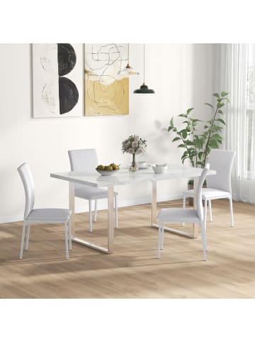 HOMCOM Esszimmerstühle-41L x 50B x 91H cm-Weiß