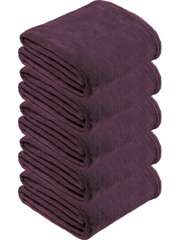 REDBEST Fleece, Microfaser Fleece Wohndecke 5er-Pack Amarillo in dunkelviolett