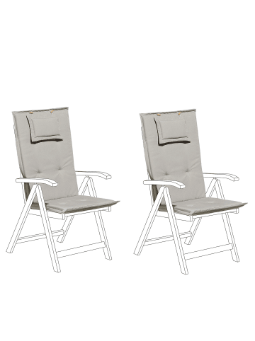 Beliani 2er-Set Auflagen TOSCANA in Grau/Beige
