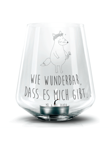 Mr. & Mrs. Panda Laterne Fuchs Blumen mit Spruch in Transparent