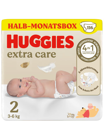 HUGGIES Babywindeln für Neugeborene Newborn Größe 2, 116 Windeln (2x58)