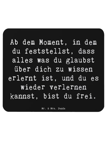 Mr. & Mrs. Panda Mauspad Spruch Erleuchtung und Freiheit mit Spruch in Schwarz