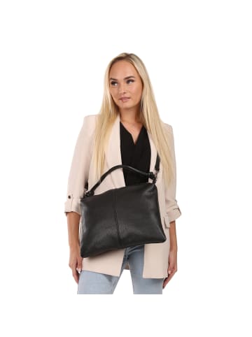 Toscanto Leder Schultertasche Toscanto Tasche schwarz ca. 37cm