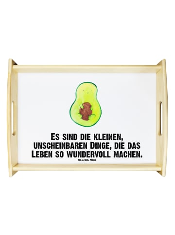 Mr. & Mrs. Panda Holztablett Avocado Kern mit Spruch in Weiß