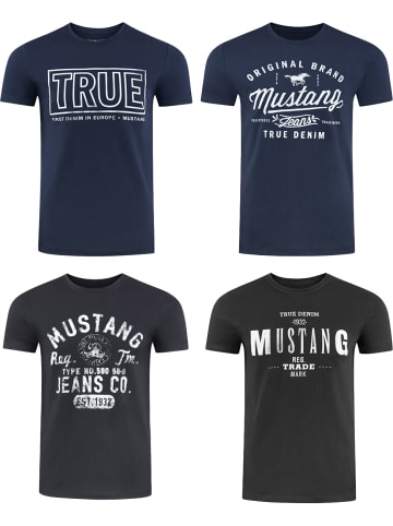 Mustang T-Shirt Basic Print 4er Pack in Mehrfarbig