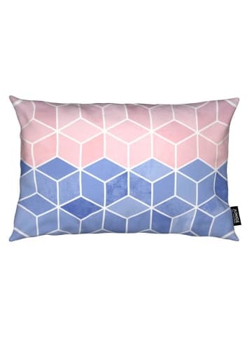 Juniqe Kissen "Rose Quartz and Serenity Cubes" in Blau & Rosa