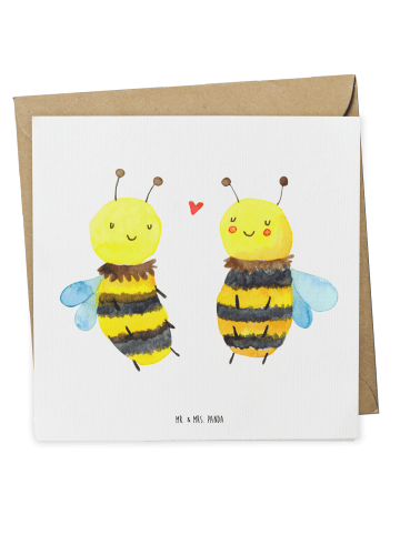Mr. & Mrs. Panda Deluxe Karte Biene Verliebt ohne Spruch in Weiß