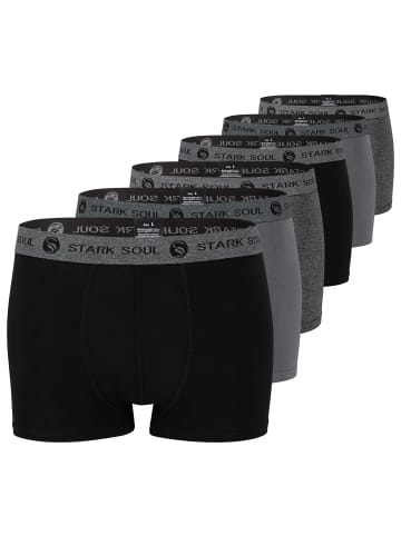 Stark Soul® Boxershorts 6'er Pack - Hipster Shorts in schwarz/dunkelgrau/anthrazit