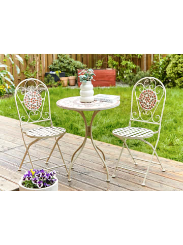 Beliani 3-tlg Bistro Set SPELLO in Weiß/Rot/Grau