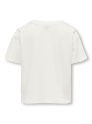 KIDS ONLY T-Shirt KOGMAIKEN LIFE CROP S/S ONLY in cloud dancer